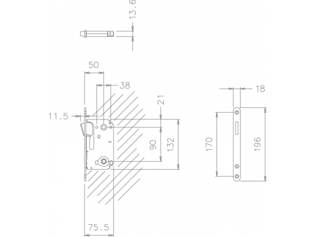 Фото дверной защёлки модель 2869 от TUPAI