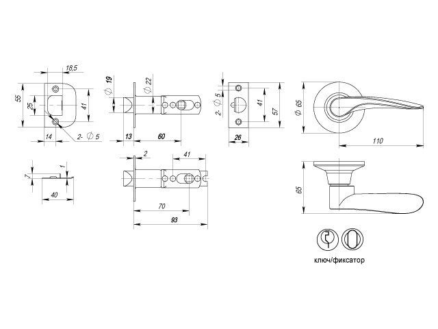 Фото дверной ручки модель 6020 КЛ./ФИКС. от PUNTO