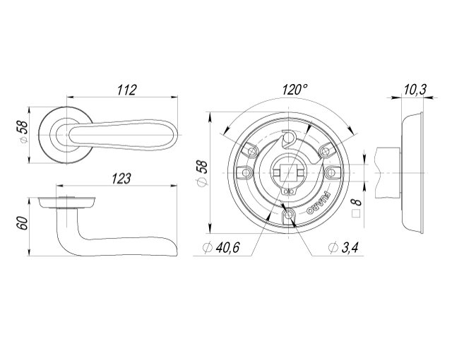 Фото дверной ручки модель VIRGINIA от FUARO