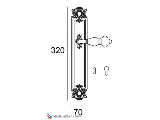 Фото дверной ручки модель FENICE CYL PL92 от VENEZIA
