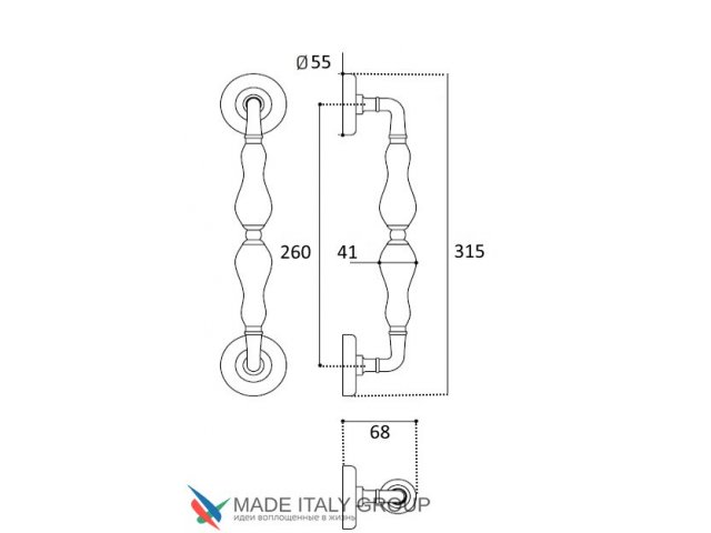 Фото дверной ручки модель GIFESTION 285 MM D3 от VENEZIA