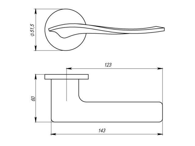 Фото дверной ручки модель AQUA URS от Серия URBAN Slim