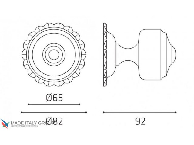 Фото дверной ручки модель P22-65 от VENEZIA