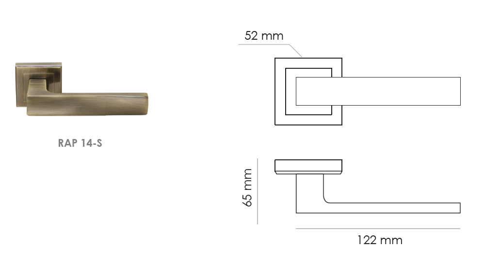 Фото дверной ручки модель RAP 14-S от RUCETTI