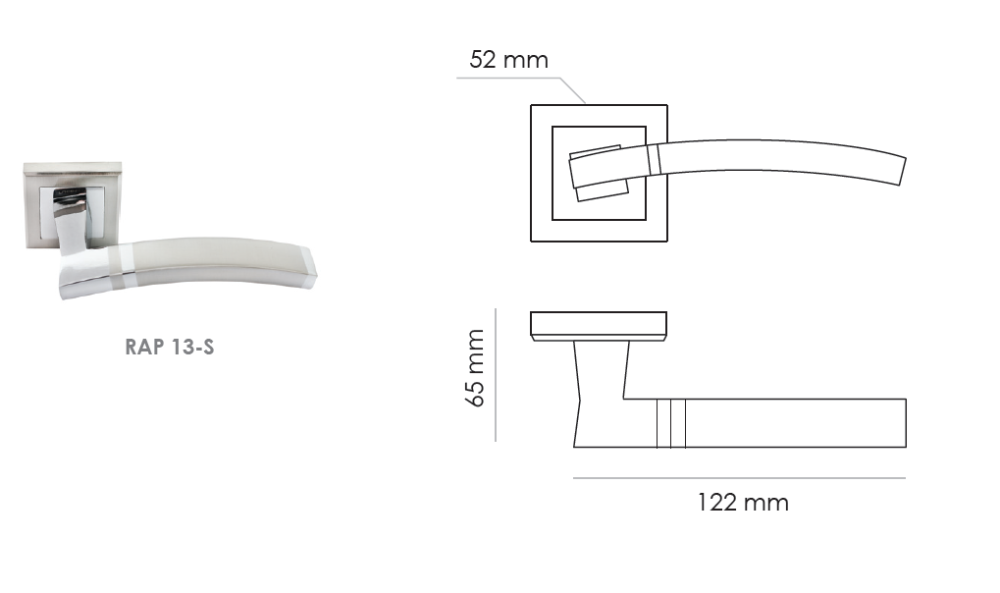 Фото дверной ручки модель RAP 13-S от RUCETTI