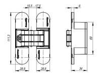 Купить дверную петлю UNIVERSAL 3D-ACH 60 в Минске