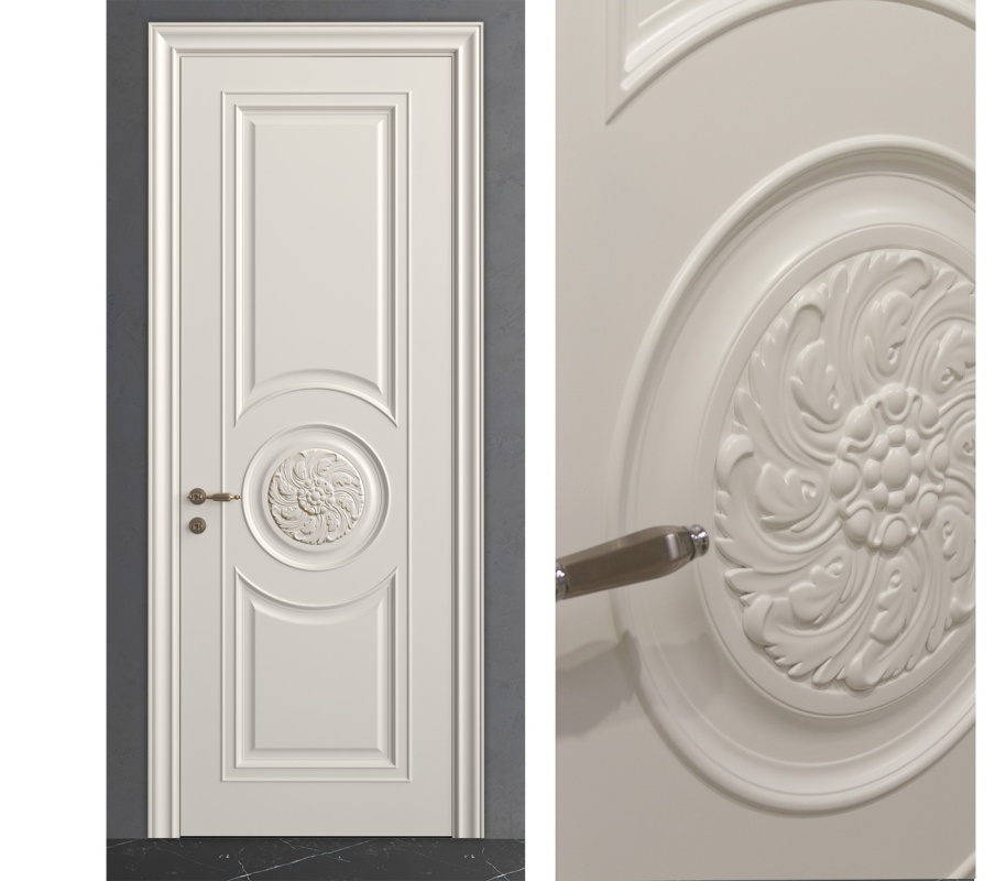 Межкомнатная дверь из серии Вернисаж (Шпон и Эмаль) модель Л50 Белый