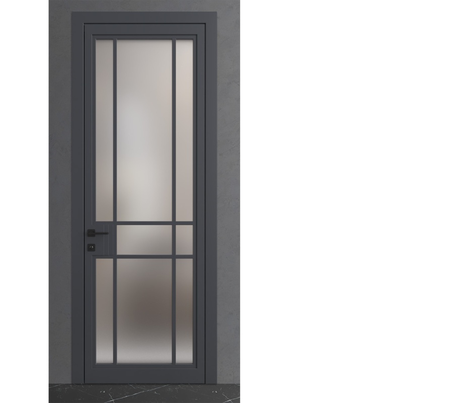 Межкомнатная дверь из Рифма (Эмаль) модель RF10 Кожа чёрная