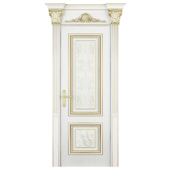 Дверной блок 005 (отделка шпон, эмаль, патина)