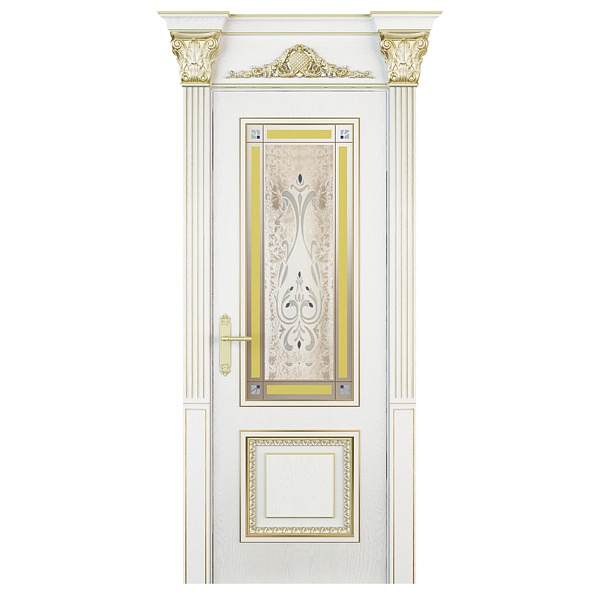 Дверной блок 005-В (отделка шпон, эмаль, патина)