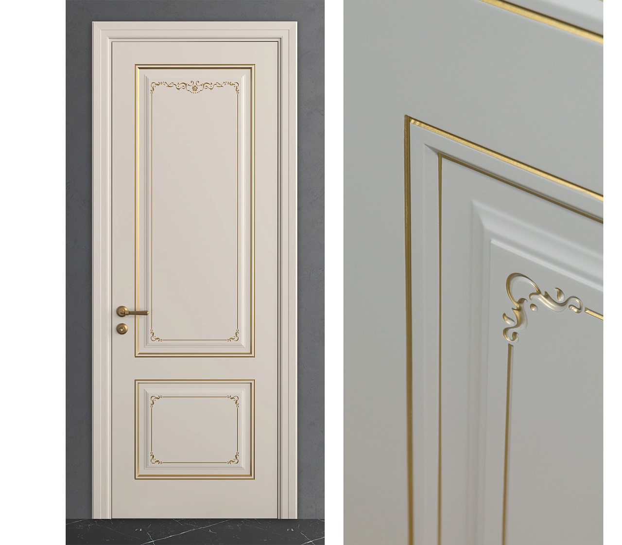 Межкомнатная дверь из серии Камея (Эмаль) модель ЛЧ13 Ral 7035, Ral 9010, Белый