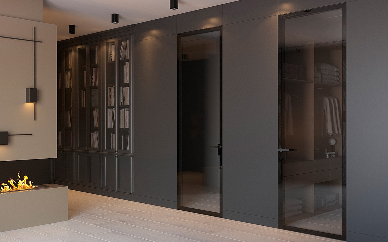 Межкомнатная дверь из серии Мистика (Эмаль) модель MS 7 Чёрный