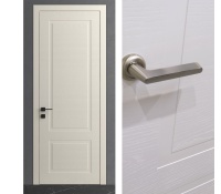 Межкомнатная дверь из серии Комфорт (Шпон и Эмаль) модель ЛШ72 Ясень с открытой структурой, Ясень со скрытой структурой, Ral 9010