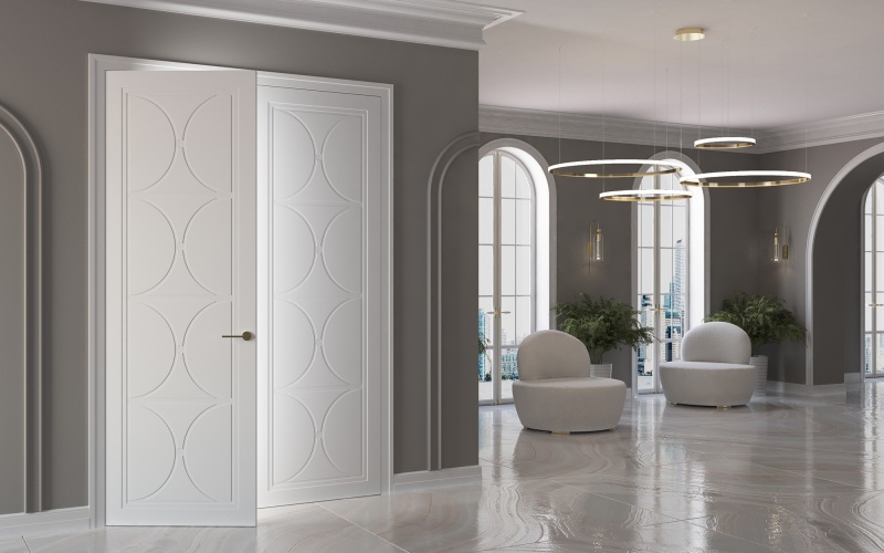 Межкомнатная дверь из серии Рифма (Эмаль) модель RF1 Ral 9010