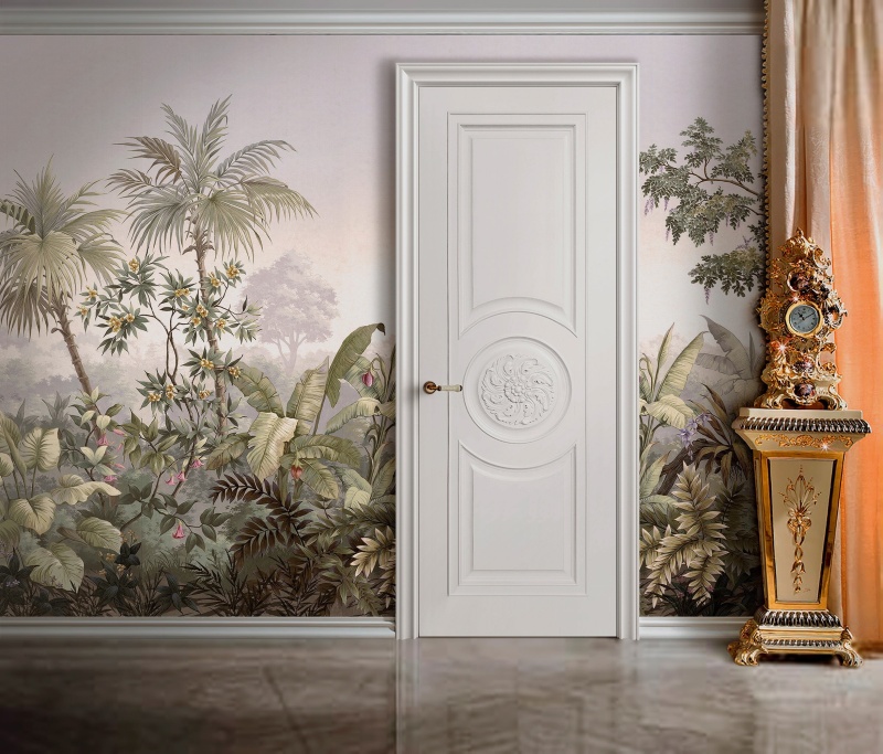 Межкомнатная дверь из серии Вернисаж (Шпон и Эмаль) модель Л50 Белый