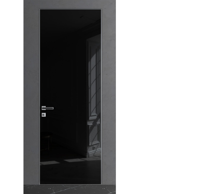 Стеклянная дверь из серии «Мираж» модель MR1 с компланарным наличником