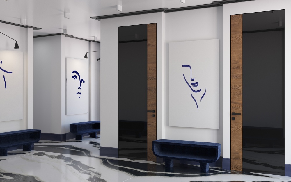 Стеклянная дверь из серии «Мираж» модель MR4