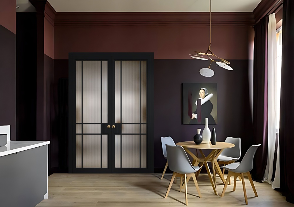 Межкомнатная дверь из Рифма (Эмаль) модель RF10 Кожа чёрная