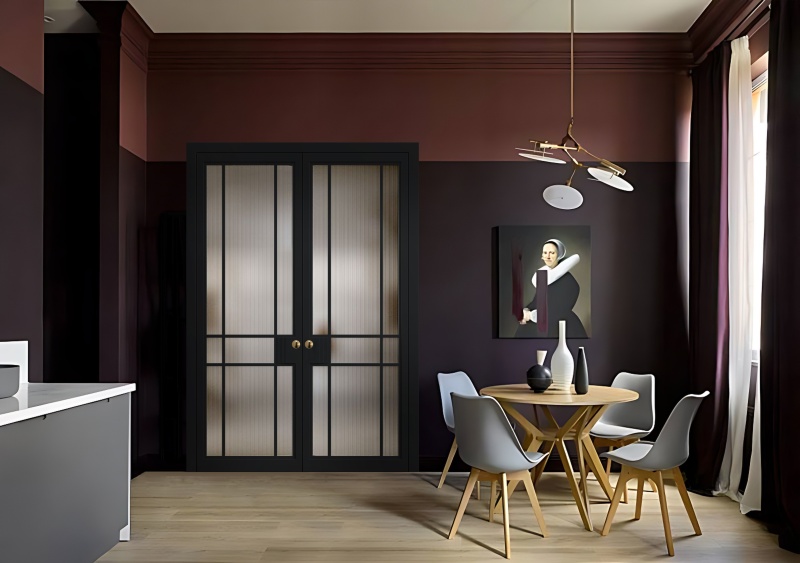 Межкомнатная дверь из серии Рифма (Эмаль) модель RF10 Кожа чёрная