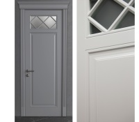 Межкомнатная дверь из серии Камея (Эмаль) модель ЛН21 Ral 7035, Ral 9010, Белый