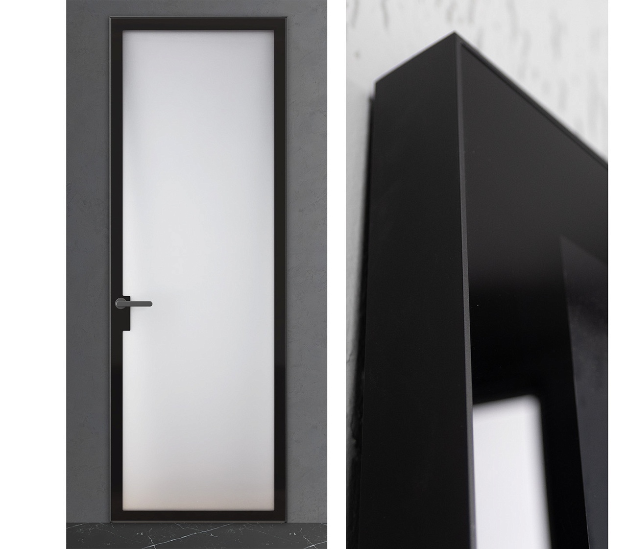 Межкомнатная дверь из серии Мистика (Эмаль) модель MS 7 Чёрный