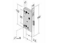 Фото дверной защёлки модель WC 18X190 MM от BONAITI