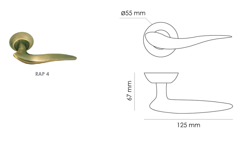 Фото дверной ручки модель RAP 4 от RUCETTI