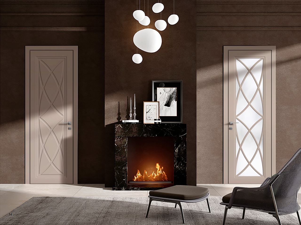 Межкомнатная дверь из серии Рифма (Эмаль) модель RF3-C Белый