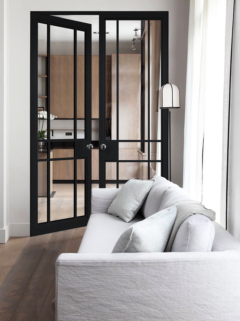 Межкомнатная дверь из серии Рифма (Эмаль) модель RF10 Кожа чёрная