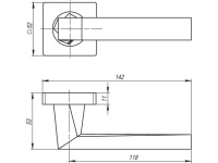 Фото дверной ручки модель CORSIKA SQ от Серия SQ