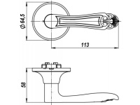 Фото дверной ручки модель 637/BL БЕЗ ФИК. от FUARO