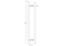 Фото дверной ручки модель PH-22-25/825-INOX от FUARO