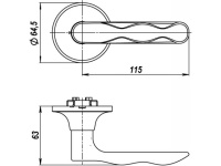 Фото дверной ручки модель 624/BL БЕЗ ФИК. от FUARO