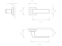 Фото дверной ручки модель 3033 Q от TUPAI
