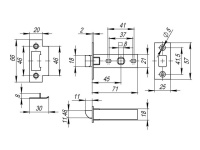 Фото дверной защёлки модель P12 от FUARO
