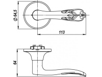 Фото дверной ручки модель 6033 БЕЗ ФИКС. от PUNTO