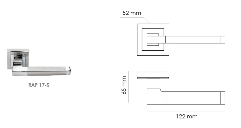 Фото дверной ручки модель RAP 17-S от RUCETTI