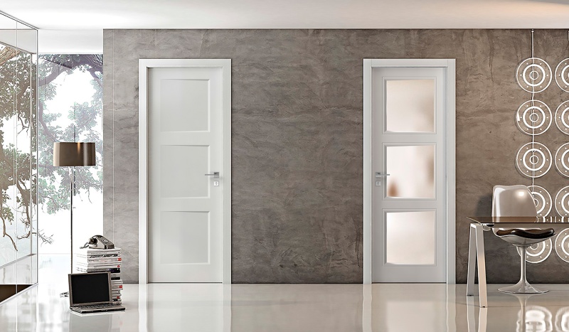 Межкомнатная дверь из серии ПРОФИ (Эмаль) модель PF3 Ral 7035, Ral 9010, Белый