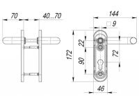 Фото дверной ручки модель DH-0431 NE от FUARO