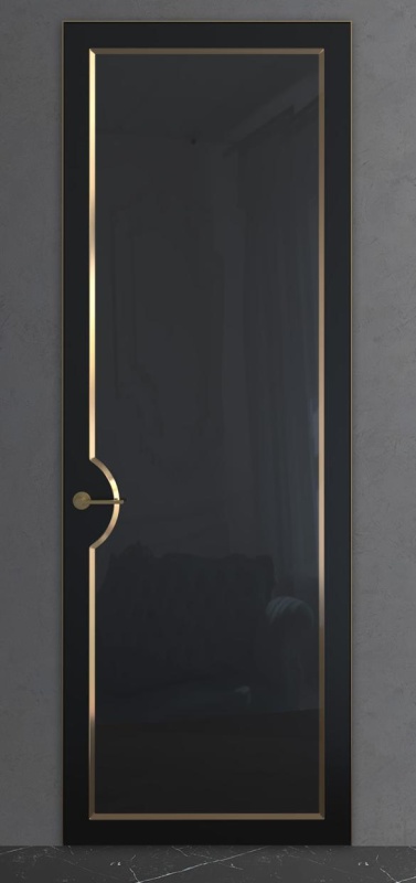 MS 12 Отделка эмаль, лакобель черный. Гладкая кромка стекла