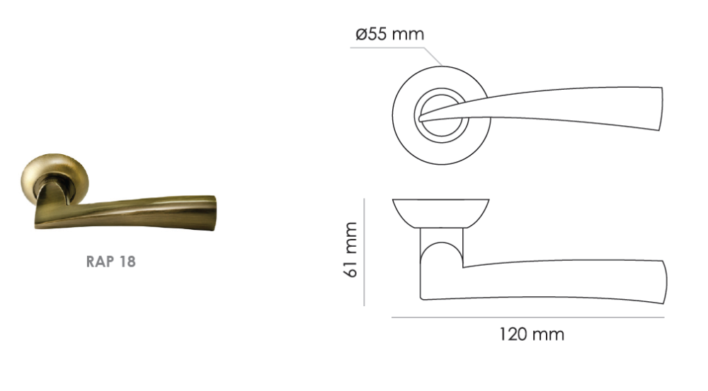 Фото дверной ручки модель RAP 18 от RUCETTI