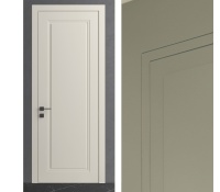 Межкомнатная дверь из серии Комфорт (Шпон и Эмаль) модель Л81 Ral 7035, Ral 9010, Белый