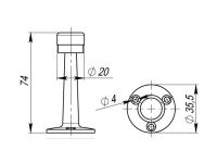 Фото дверного упора НАСТЕННЫЙ DH033ZA от ARMADILLO