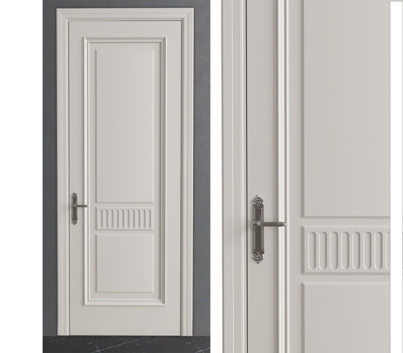 Межкомнатная дверь из серии Вернисаж (Шпон и Эмаль) модель Л48 Ral 9010