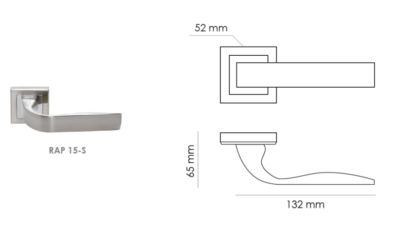 Фото дверной ручки модель RAP 15-S от RUCETTI