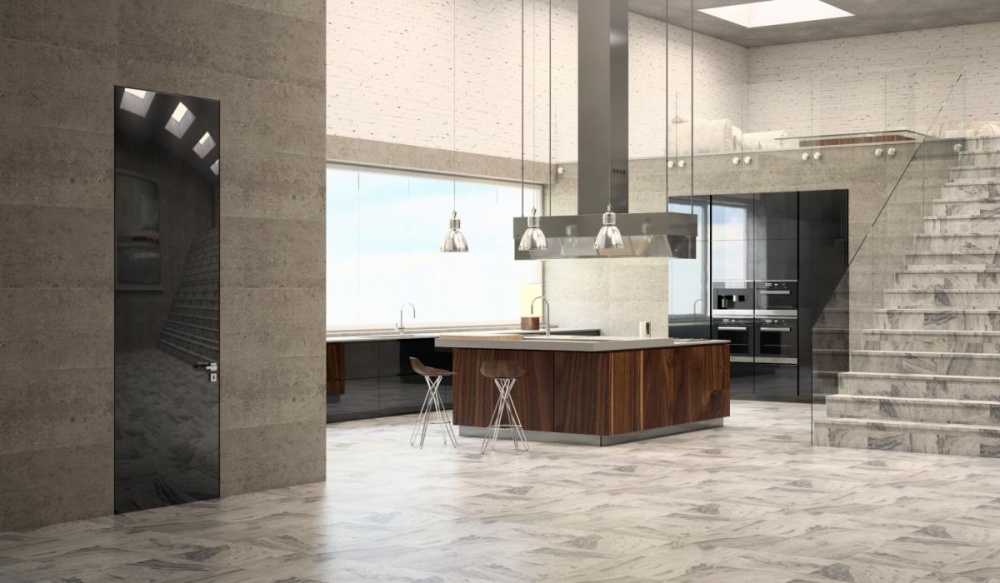 Глянцевые скрытые двери