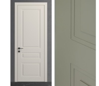 Межкомнатная дверь из серии Комфорт (Шпон и Эмаль) модель Л83 Ral 7035, Ral 9010, Белый