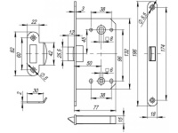 Фото дверной защёлки модель Р96 от FUARO