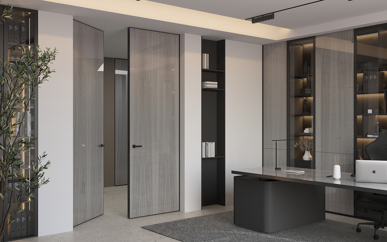 Межкомнатная дверь из серии Глянец модель ГЛ18 Дуб-шоколад, глянец, Орех декоративный, глянец, Американский орех, глянец, Бубинго, глянец, Дуб европейский, глянец, Сукупира, глянец, Шахматное дерево, глянец