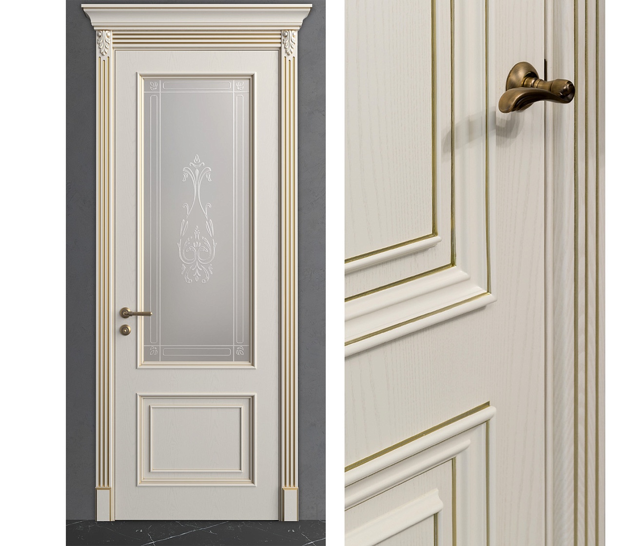 Межкомнатная дверь из серии Вернисаж (Шпон и Эмаль) модель ЛШ41-В Ral 9010